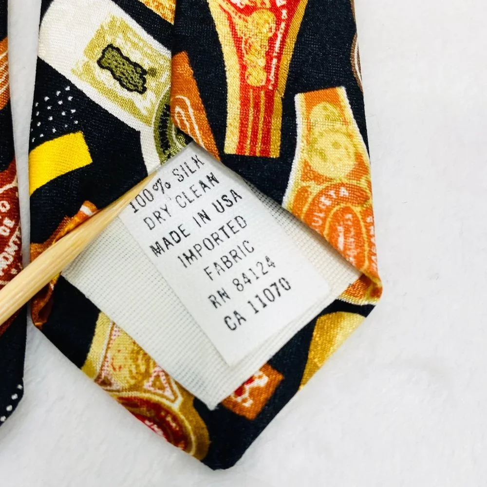 Vintage Ralph Marlin/RM Style Cigar Band Silk Necktie - NWT